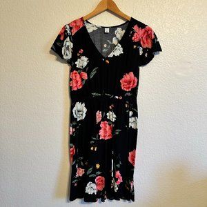 Old Navy Dress Black Floral Size S